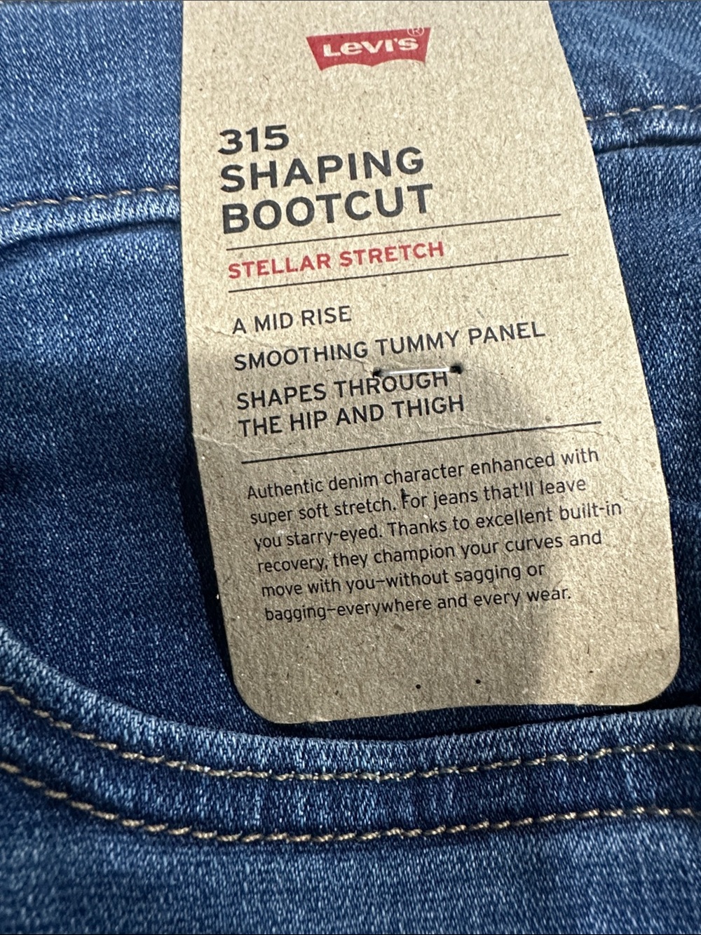 Levi's Women’s Mid Rise Smoothing Tummy Panel Medium Wash Bootcut Jeans Size 32 - Picture 5 of 5
